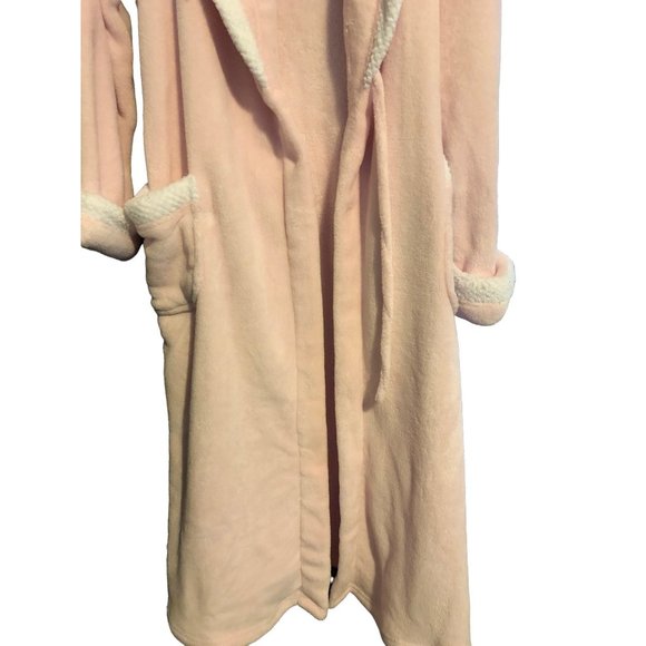 Jasmine Rose Intimates Extra Large Long Pink Rolled Collar Bath Robe - Picture 3 of 12
